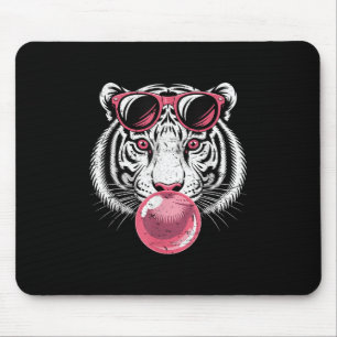 Tiger Face Pink Sungles Jungle Vibes Animal Lover Mousepad