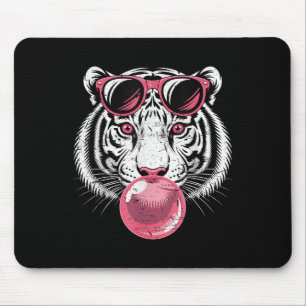 Tiger Face Pink Sungles Jungle Vibes Animal Lover Mousepad