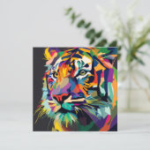 Tiger face Pop art Dankeskarte (Stehend Vorderseite)