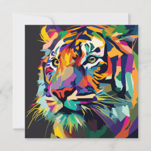 Tiger face Pop art Dankeskarte