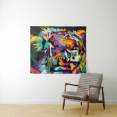 Tiger face Pop art Wandteppich (Beispiel (Horizontal))