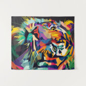 Tiger face Pop art Wandteppich (Vorderseite (Horizontal))