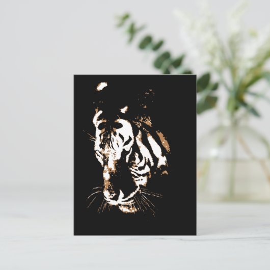 Tiger Face Postkarte (Stehend Vorderseite)