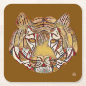 Tiger Face Square Paper Coaster Rechteckiger Pappuntersetzer (Vorderseite)