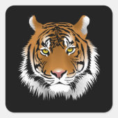 Tiger Face Square Sticker  (Vorderseite)