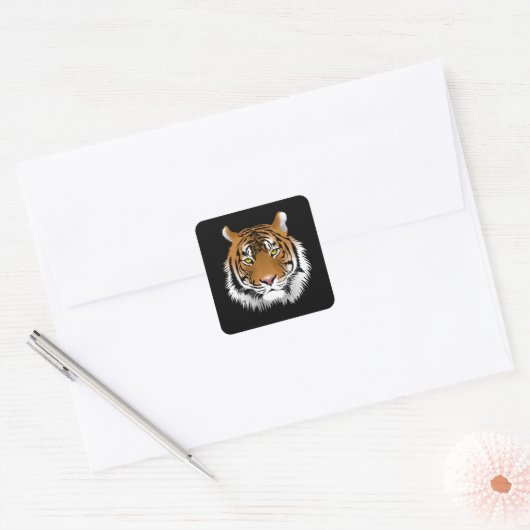 Tiger Face Square Sticker  (Umschlag)