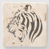 Tiger Face Steinuntersetzer (Vorderseite)