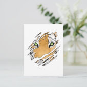 Tiger Face Wildlife Art Postkarte (Stehend Vorderseite)