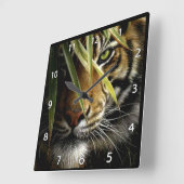 Tiger Face Wildlife Clock Quadratische Wanduhr (Winkel)