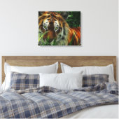 Tiger Face Wrapped Canvas Leinwanddruck (Insitu (Schlafzimmer))