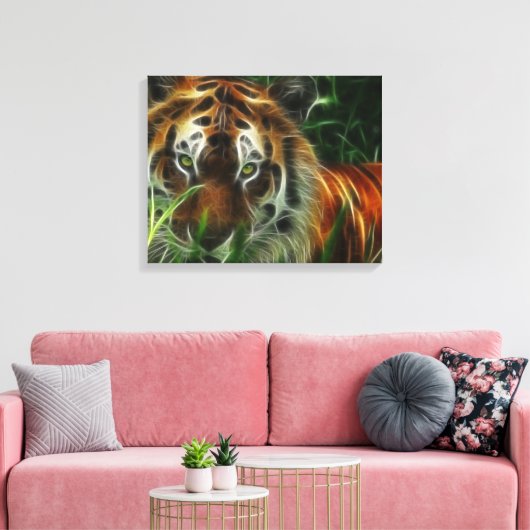 Tiger Face Wrapped Canvas Leinwanddruck (Insitu (Wohnzimmer))