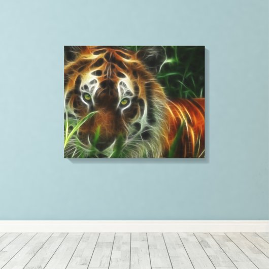 Tiger Face Wrapped Canvas Leinwanddruck (Insitu (Holzboden))