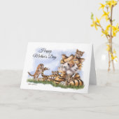 Tiger-Familie Cartoon Muttertag Karte (Gelbe Blume)
