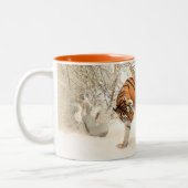 Tiger-Familie Zweifarbige Tasse (Links)