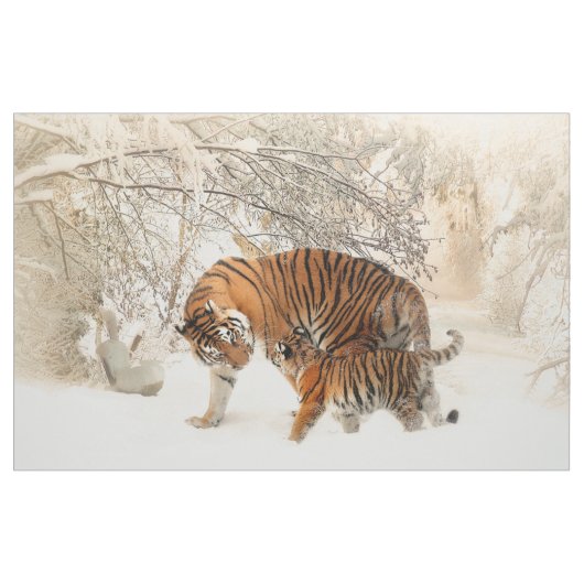 Tiger-Familien-Baby Stoff (Yard (91,4 cm))