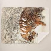 Tiger Family Sherpa Blanket Sherpadecke (Vorderseite (Horizontal))