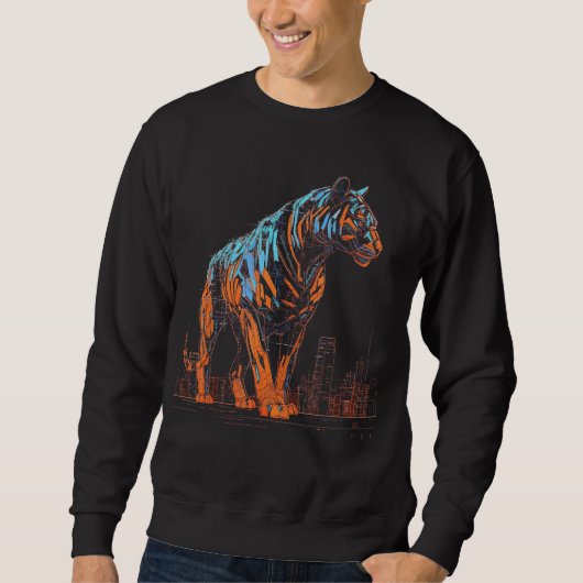 Tiger Fantasy Artwork Architektur Art Tiermodell Sweatshirt (Vorderseite)