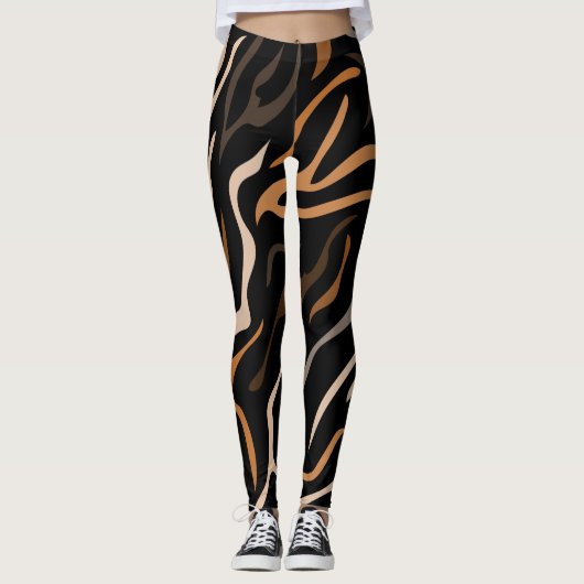 Tiger-Farbmuster Leggings (Vorderseite)