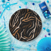 Tiger-Farbmuster Pappteller (Party)