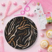 Tiger-Farbmuster Pappteller (Party)