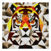 Tiger Fearful Symmetry Geometric Art Poster (Vorderseite)