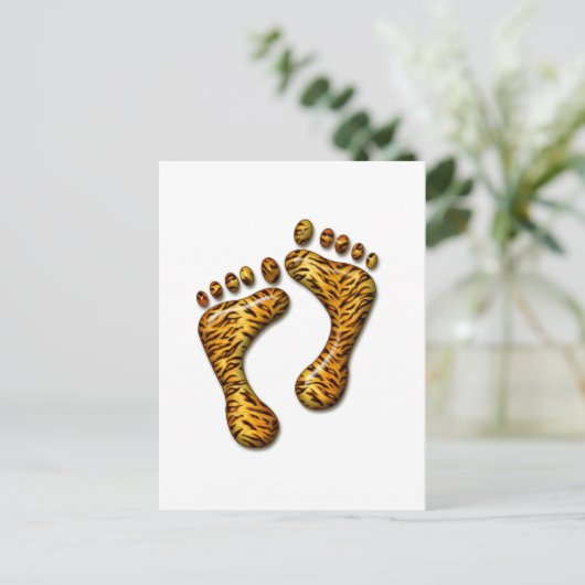 Tiger Feet Postkarte (Stehend Vorderseite)