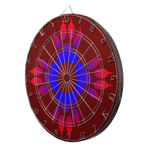 Tiger Feet Print Metal Cage Maroon Dartboard Dartscheibe (Vorderseite rechts)