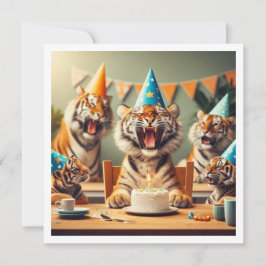 Tiger feiern, Tigerbild Geburtstag Einladung