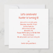 Tiger feiern, Tigerbild Geburtstag Einladung (Rückseite)