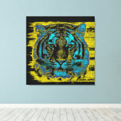 Tiger Fine Art on Burlap Rustic Jute #2 Leinwanddruck (Insitu (Holzboden))