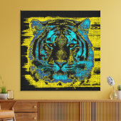 Tiger Fine Art on Burlap Rustic Jute #2 Leinwanddruck (Insitu (Wohnzimmer))