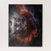 Tiger Fire Storm Surreal Fantasy Art Puzzle (Vertikal)
