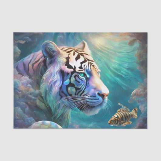 Tiger-Fisch-Decoupage-Tissue Seidenpapier (Vorderseite)