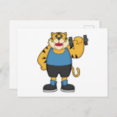 Tiger Fitness Dumbbell Postkarte (Vorne/Hinten)