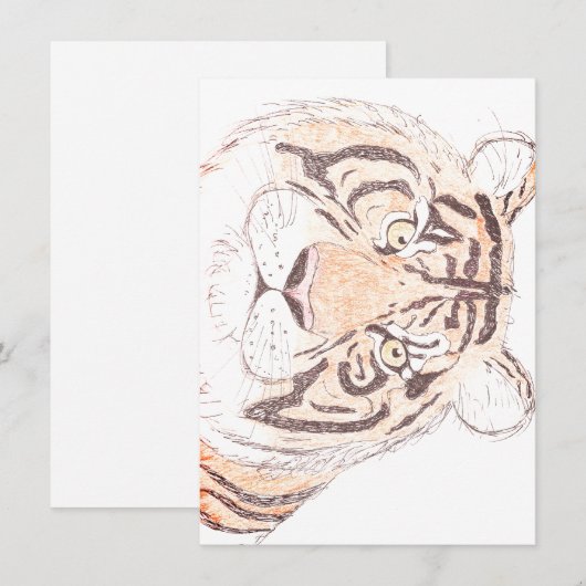 Tiger - Flat Dankeschön Karte (Vorne/Hinten)