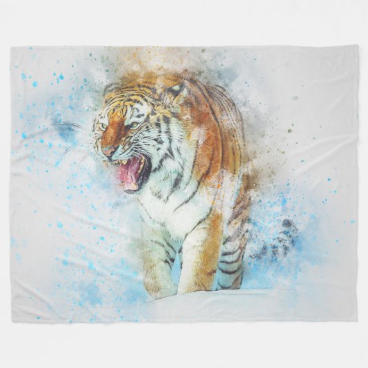 Tiger Fleece Blanket (Vorderseite (Horizontal))