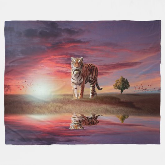 Tiger Fleece Blanket (Vorderseite (Horizontal))