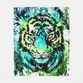Tiger Fleece Blanket - farbenfrohe Tiger Eyes (Vorderseite)