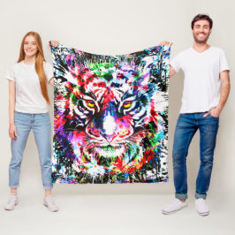 Tiger Fleece Blanket | Farblich | Abstrakte Kunst