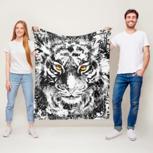 Tiger Fleece Blanket Farblich Abstrakte Kunst