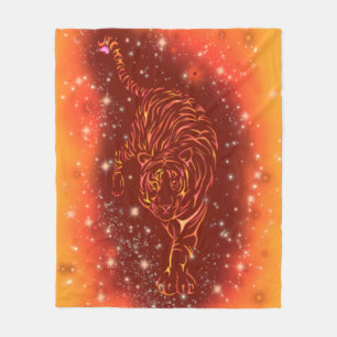 Tiger Fleece Blanket läuft in der frühen Nacht