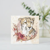 Tiger Floral Card (Stehend Vorderseite)