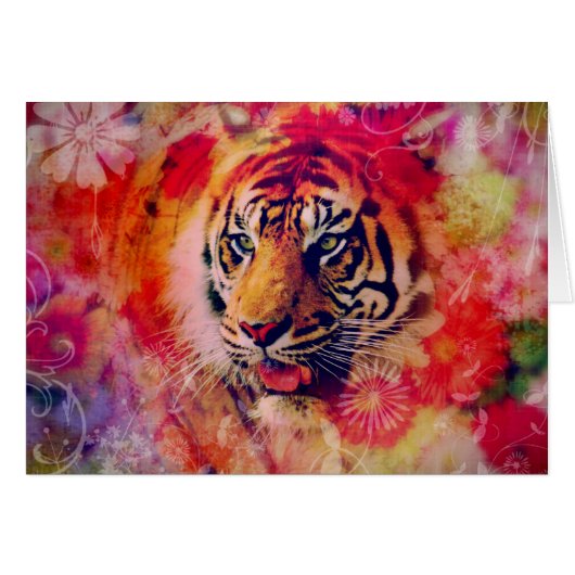Tiger Floral Digital Art (Vorderseite (Horizontal))