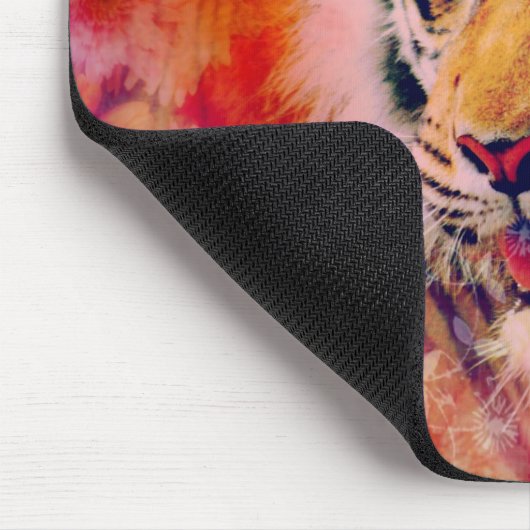 Tiger Floral Digital Art Mousepad (Ecke)