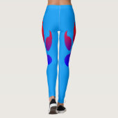 Tiger Foot Print Blue Leggings (Rückseite)