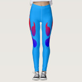 Tiger Foot Print Blue Leggings (Vorderseite)
