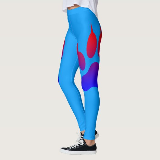 Tiger Foot Print Blue Leggings (Links)