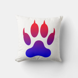 Tiger Foot Print Throw Kissen