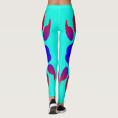 Tiger Foot Print Türkis Leggings (Rückseite)
