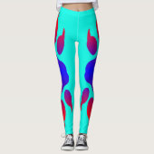 Tiger Foot Print Türkis Leggings (Vorderseite)